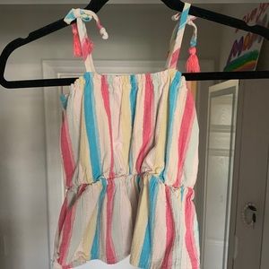 Kids striped spaghetti strap shirt